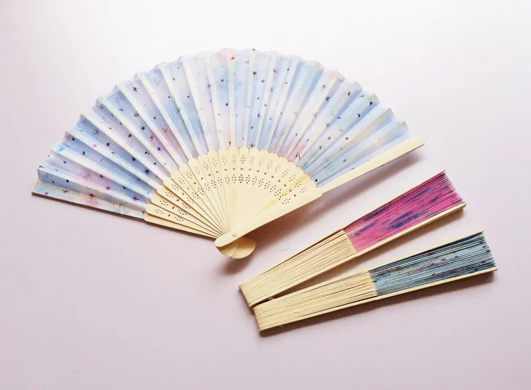 Chinese Wind Dance Fan Ladies Gauze Maid Folding Single Paragraph Unisex Multicolor Grownups Bamboo