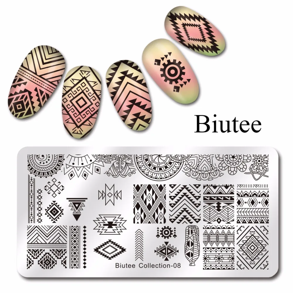 

1 Pc Biutee 12*6cm Rectangle Nail Stamping Plate Fashion Design Stamp Nail Plate Manicure Nail Art Template