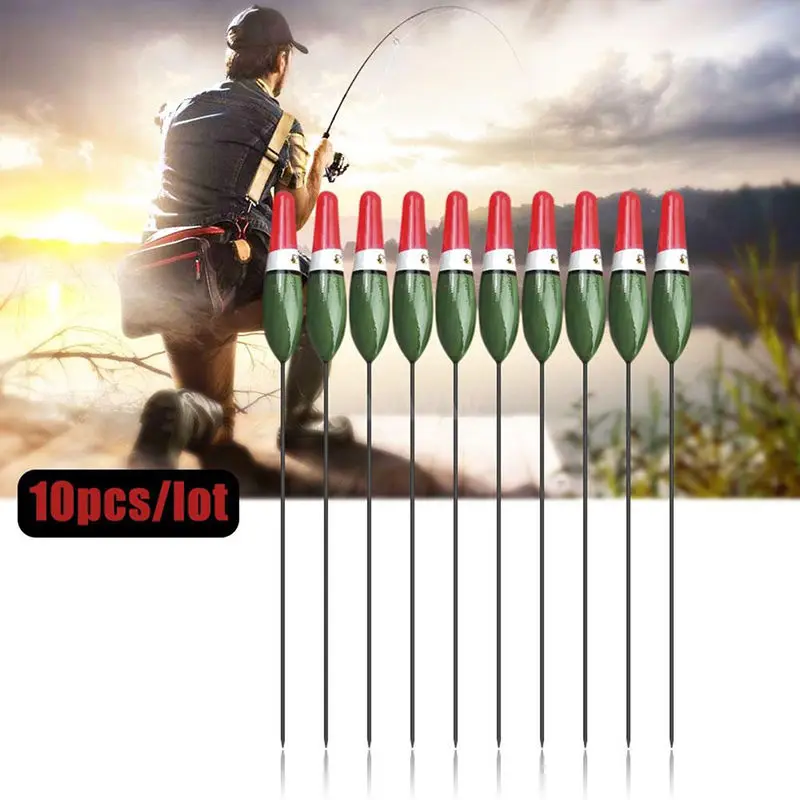 10Pcs/Set Fishing Floats Bobbers Paulownia Wood Fish Float Fishing