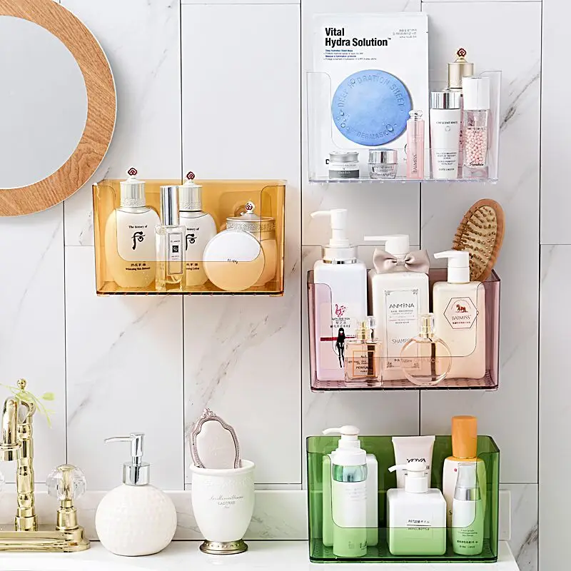 

1PCS Creative Desktop Cosmetic Storage Box Transparent Plastic Finishing Box Mask Lipstick Skin Care Dresser Shelf