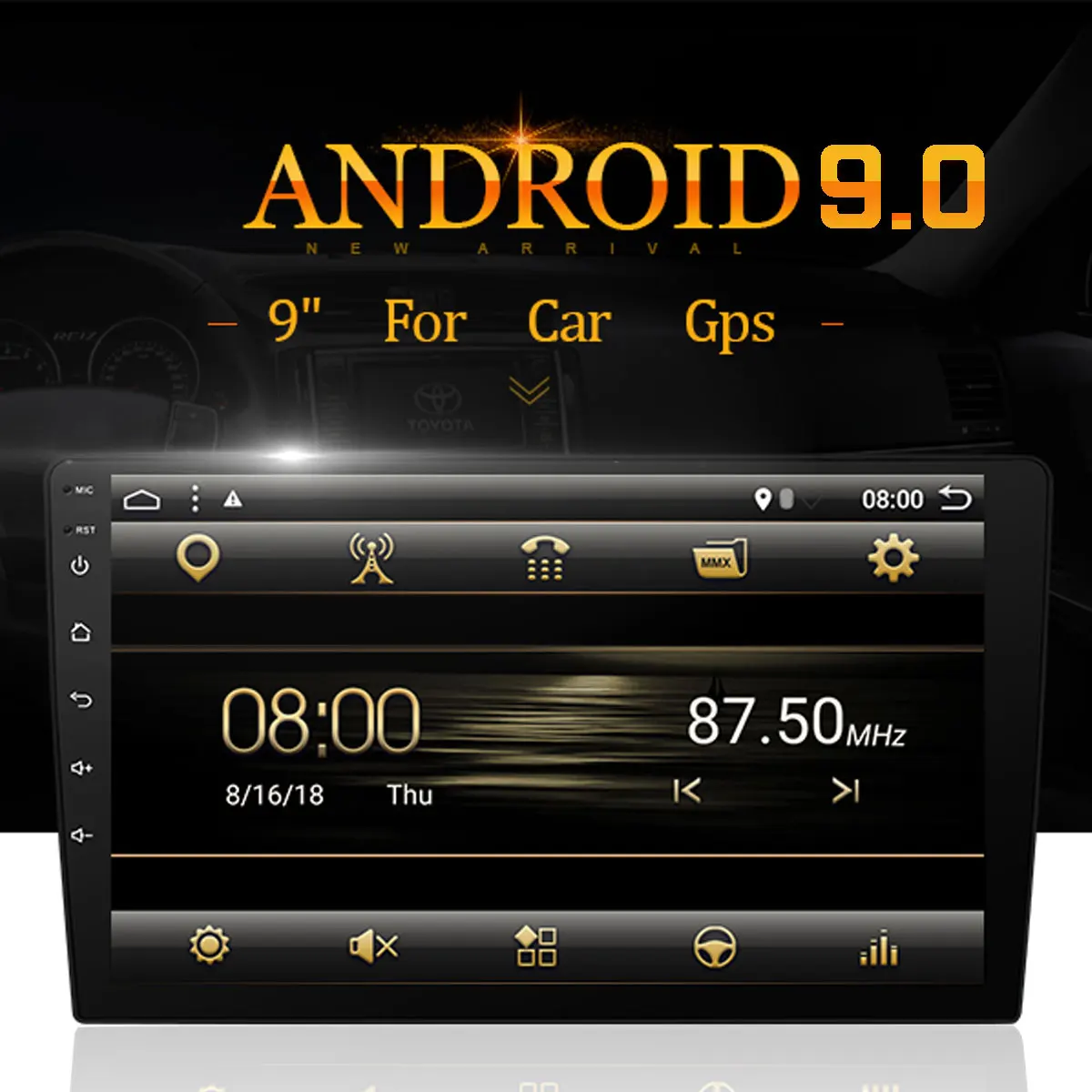 

10.1" 8core 4+32G Android 9.0 Car MP5 Player Car Radio 2DIN PX6 bluetooth GPS Universal Car Multimedia Player with Backup Camera