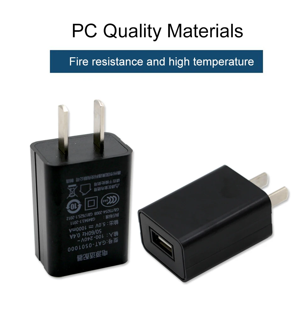 3C Certification 5V1A USB Wall Charger Adapter for  iPhone iPad Huawei Samsung S9 Xiaomi Mi 8 Mobile Phone Black White (2)