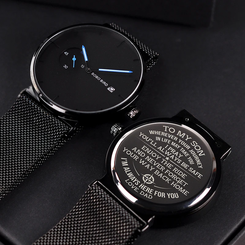 Personalized Watch BOBO BIRD Men Stainless Steel Quartz Watches Gifts for Men Drop Shipping