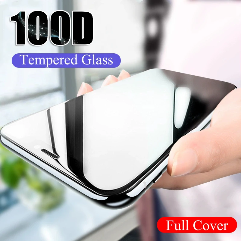 

100D Curved Tempered Screen Glass On The For iphone 7 8 6 6s PLus X Full Cover Protector For iphone X Xr Xs Max Protective Film