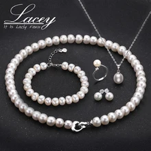 Fashion Real Pearl Necklace Sets For Women,Natural Freshwater Pearl Necklace Bracelet Earrings Ring 925 Silver Jewelry Sets Fashion Real Pearl Necklace Sets For Women,Natural Freshwater Pearl Necklace Bracelet Earrings Ring 925 Silver Jewelry Sets