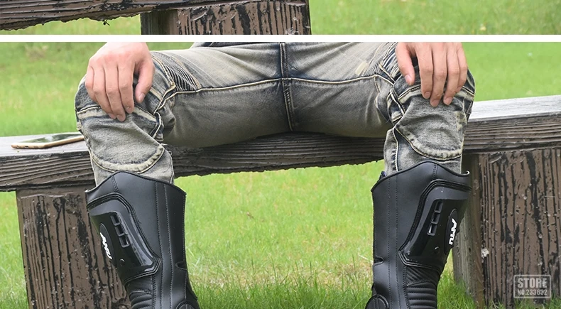 AMU/кожаные ботинки для мотокросса; ботинки в байкерском стиле; мужские водонепроницаемые ботинки в байкерском стиле; Цвет Черный; Botas; обувь в байкерском стиле
