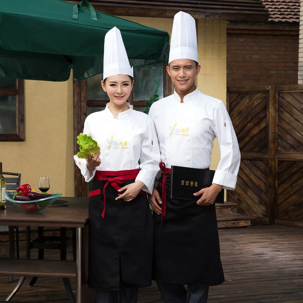 Food Service chinese food women men white chef jacket hotel restaurant