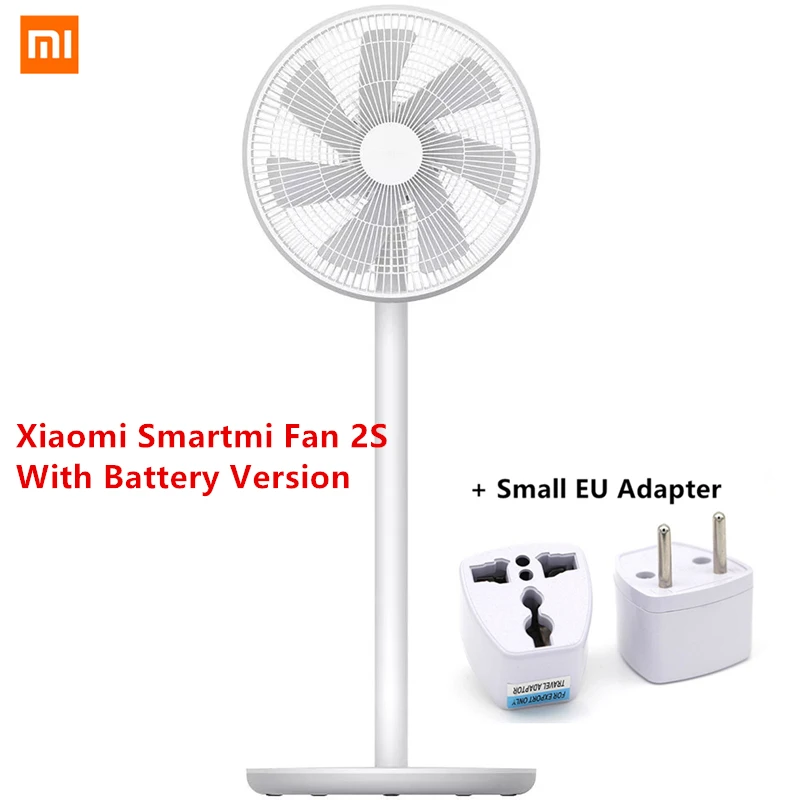 Mi jia Smart mi Fan 2/2S беспроводной умный естественный ветер DC преобразователь частоты напольный вентилятор 2800 мАч батарея mi jia приложение дистанционное управление - Цвет: With Battery EU Plug