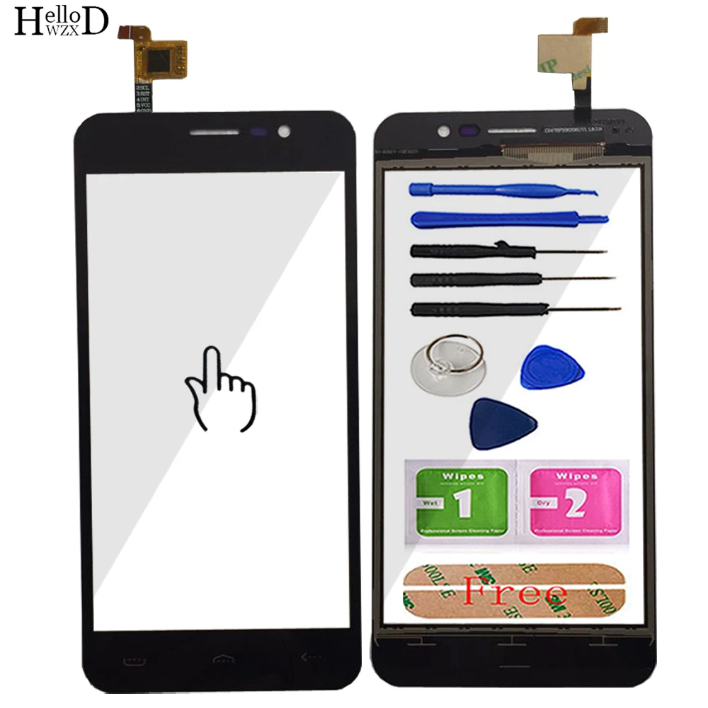 

Mobile Touch Screen Digitizer Panel Front Glass For Homtom S12 TouchScreen Touch Screen Sensor Tools + Free Adhesive