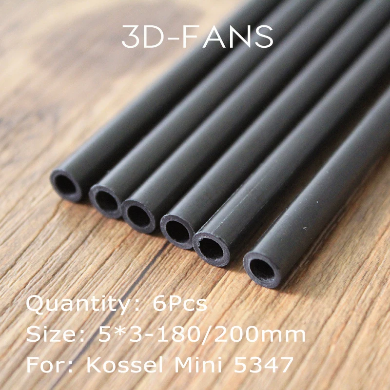 6 шт./лот Kossel Delta Kossel 5*3 мм 180 мм 200 мм карбоновый стержень параллельный рычаг подходит для Mini 5347 аксессуары для 3d принтера