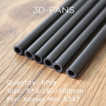 

6pcs/lot Kossel Delta Kossel 5*3mm 180mm 200mm Fiber Carbon Rod Parallel Arm Suitable for Mini 5347 For 3D Printer Accessories