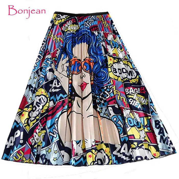 

BONJEAN Pleated Skirt Girl Female Long Skirt Women for Girls