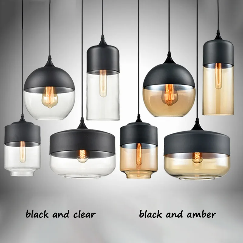 Vintage Retro Pendant Light Hanging Amber Glass Antique Loft Indoor Pendant Lamp Edison Decorative Drop Light Restaurant Pendant Light (8)