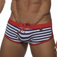 Брендовые сексуальные мужские купальные шорты, боксеры, мужские пляжные шорты, мужские плавки с мешочком для пениса, мужские купальные костюмы