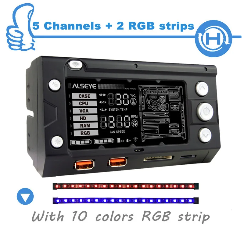 ALSEYE X 200 Fan Controller Computer fan speed and RGB controller 5 channels WIFI Function 2
