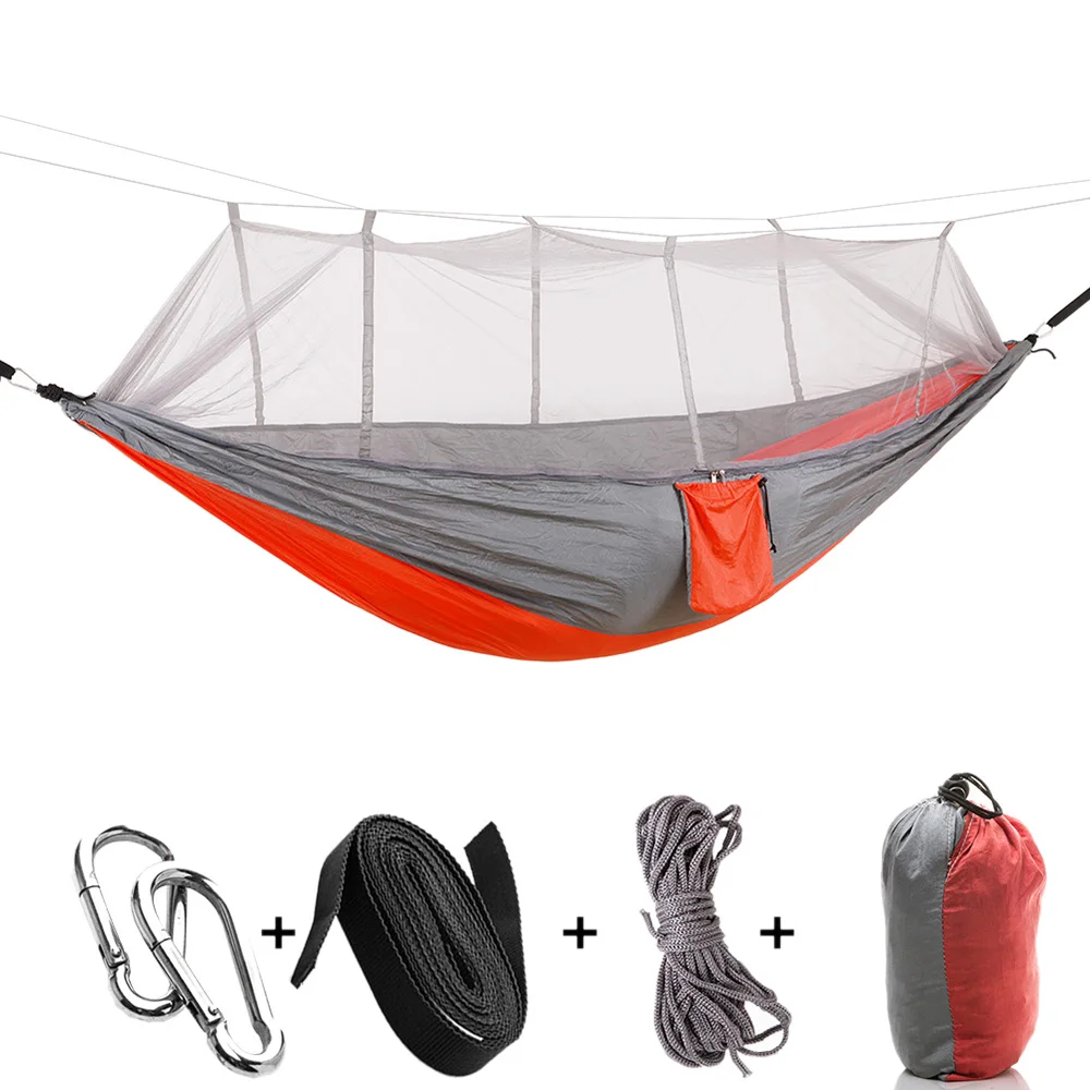 

Outdoor Travel Backpacking Parachute Hammocks Portable Strength Fabric Mosquito Net Lightweight Hamak Camping Hanging Hammock