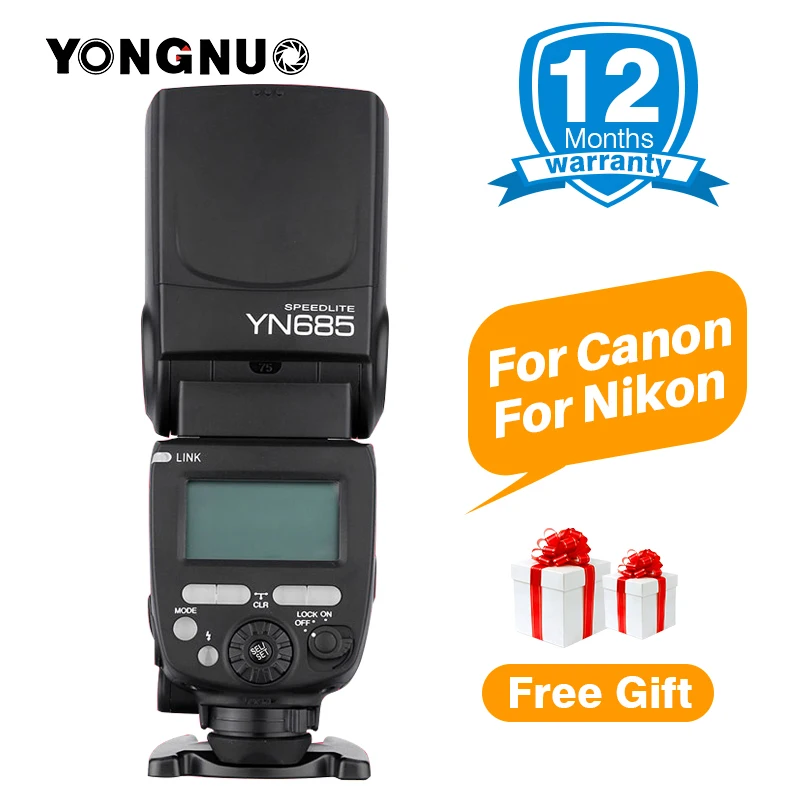 YONGNUO YN685 E-TTL Flash Speedlite 1/8000s Radio Slave Mode Flash Light YN685C YN685N for Canon Nikon YN622N YN560-TX RF603 II YONGNUO YN685 E-TTL Flash Speedlite 1/8000s Radio Slave Mode Flash Light YN685C YN685N for Canon Nikon YN622N YN560-TX RF603 II