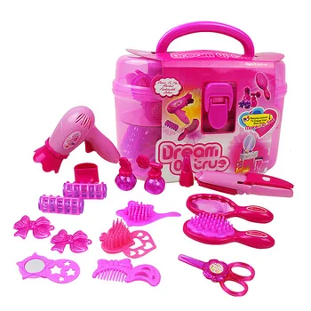 

Children's Cosmetics Princess Makeup Box Little Girls Beauty Safety Toy Playset Including Hairdryer Comb Perfume Bottle Lipstick