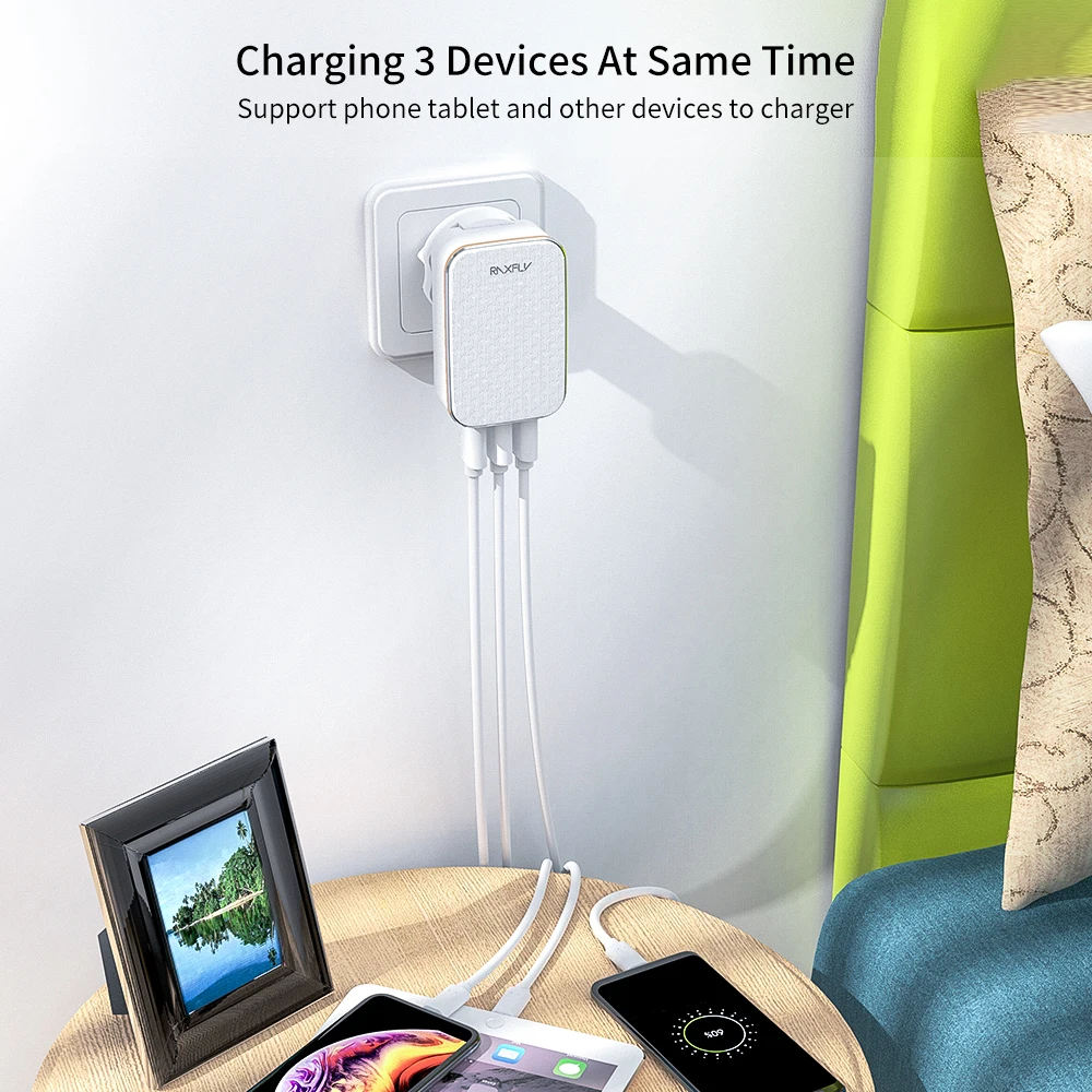 RAXFLY الاتحاد الأوروبي لنا 2 في 1 السفر الحائط شاحن آيفون X XR XS ماكس الهاتف المحمول سريع شحن 3 ميناء USB شاحن هواتف xiaomi محول RAXFLY الاتحاد الأوروبي لنا 2 في 1 السفر الحائط شاحن آيفون X XR XS ماكس الهاتف المحمول سريع شحن 3 ميناء USB شاحن هواتف xiaomi محول