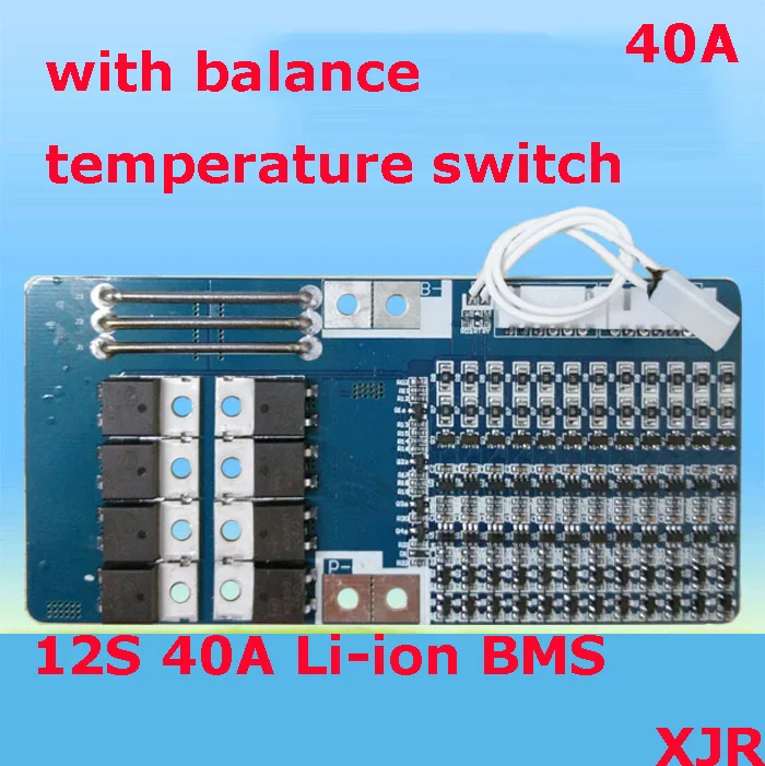 

12S 40A lipo lithium Polymer BMS/PCM/PCB battery protection board for 12 Packs 18650 Li-ion E-bike Battery Cell w/ Balance