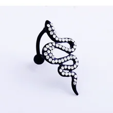 Retail Snake belly button ring fashion lady body piercing nael ring jewelry belly bar 14G 316L surgical steel bar Nickel-free946