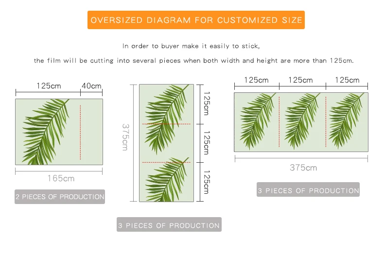 DICOR зеленые листья оконная пленка матовая непрозрачная уединение для домашнего декора витражная статическая клейкая стеклянная наклейка цифровая печать BLT1291