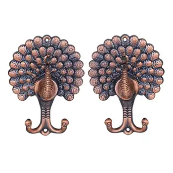 

Pair of Vintage Peacock Style Drapery Curtain Holdbacks Tieback Hooks