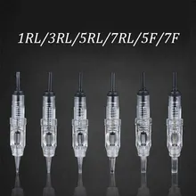 50 шт. 600D-G Agulha легко кликните брови губы тела татуировки картридж иглы 1R/3R/5R/7R стерилизованный для роторной швейцарской машины ручка