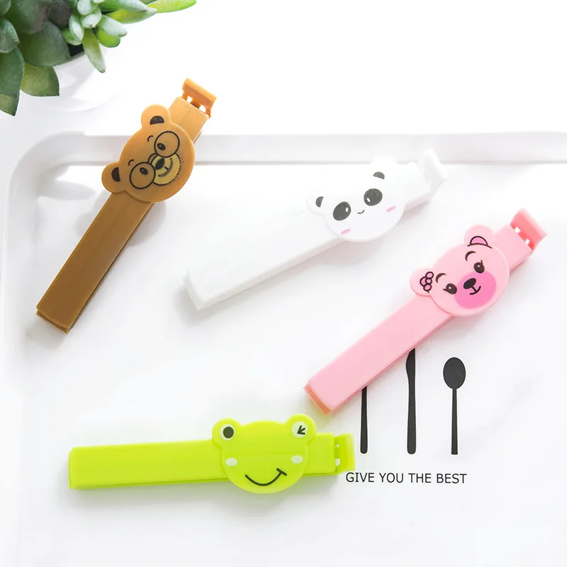 

4 pcs/set Cartoon Animal Bag Clips Food Storage Bag Sealer Snack Storage Seal Sealing Clamp For Kitchen Home Office Close Clip