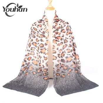

YOUHAN 2018 New Fashion Women Scarf Leopard Grain Gradient Scarf Lady Scraf Shawl Wrap Soft Lightweight 4 Colors Head Scarf