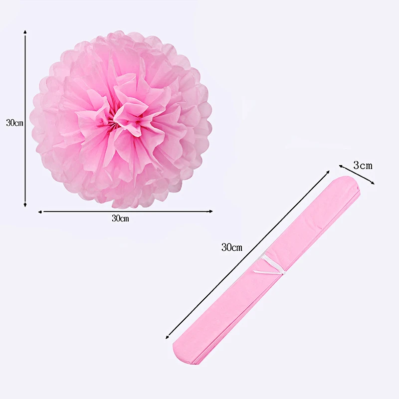 FENGRISE Pom Poms 1 шт. 30 см бумажные шарики из искусственных цветов Свадебные украшения вечерние товары для дома автомобильные декоративные