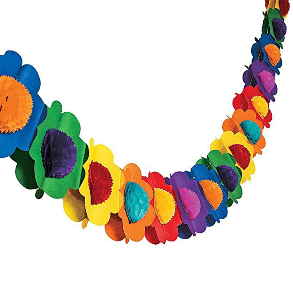 1 шт. гирлянда Красивая трехмерная красочная гирлянда Pull Flower украшение для дня рождения Свадебная вечеринка Гавайи