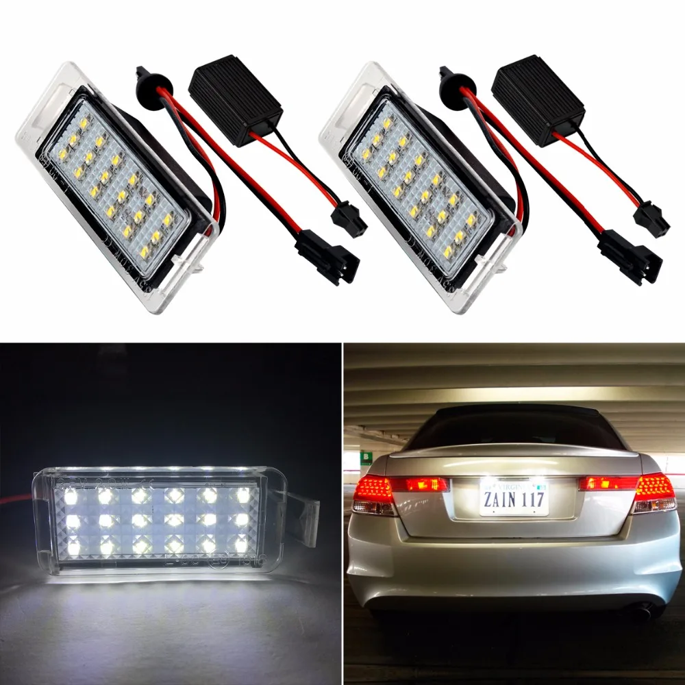 

2pcs/lot Canbus Car LED Number License Plate Light for Chevrolet Camaro Opel Auto 12V Error Free 18 SMD LED Lamp