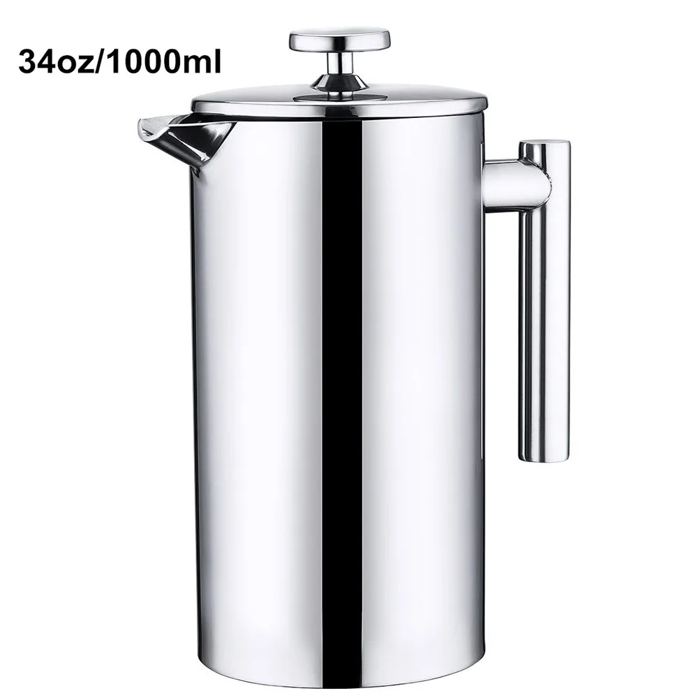 Realand Classical 34OZ/1000ML Double Wall Stainless Steel French Press