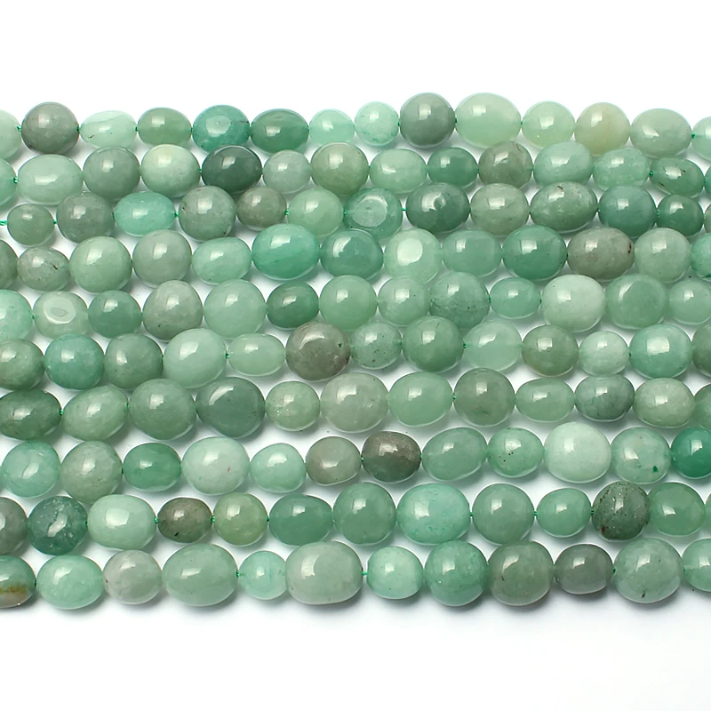 Натуральный камень бусины 8-10 мм нерегулярные камень зелёный авантюрин Бусины для изготовления ювелирных изделий браслет ожерелье 15 дюймов