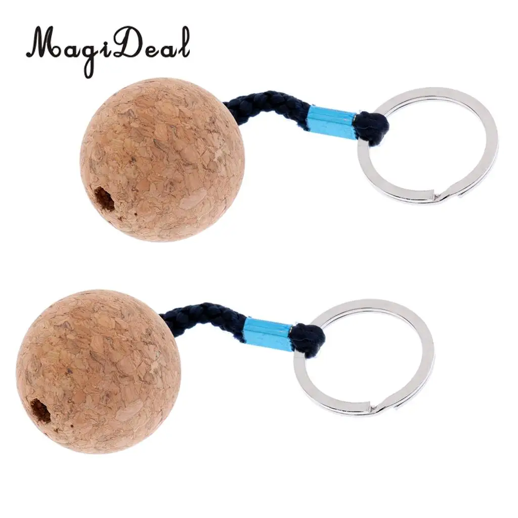 2Pcs Ultralight 3.5cm Floating Cork Keyring Key Chain Water Buoyant Key Ring Marine Sailing Boat Float Replacement Accessories