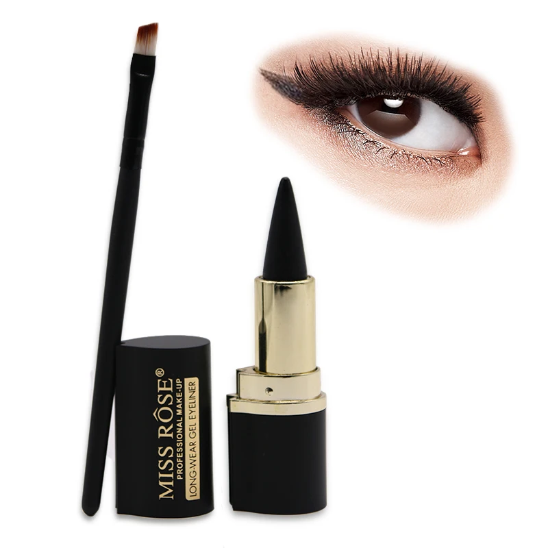 Eyeliner Brush And Lipstick Shape Black Long lasting Waterproof Cream