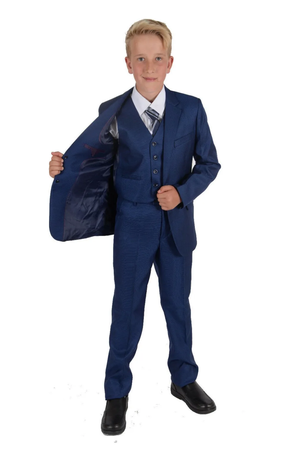 Синие костюмы для мальчиков; костюм из 3 предметов для свадебной вечеринки; От 2 до 12 лет