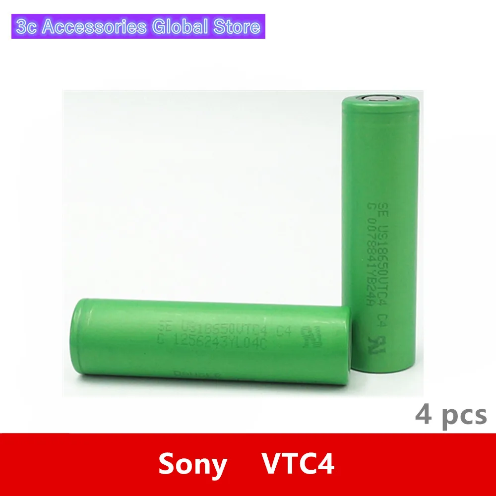 4 pcs 3.7V 18650 2100mah 30A Original For Sony US18650VTC4 VTC4 3.6V IMR battery cell for Toy E-cig Torch Flashlight ect | Электроника