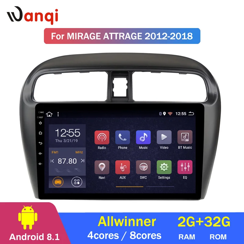 2G ram 32G rom 9 дюймов Android 8,1 Автомобильный Gps навигация для Mitsubishi Mirage attrage 2012