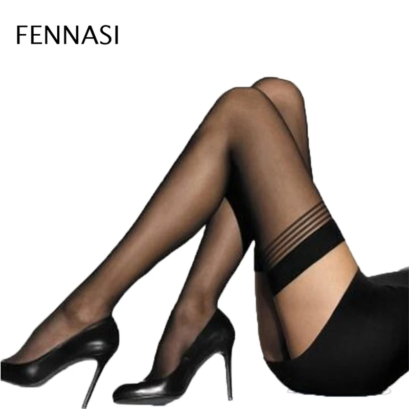FENNASI женские гольфы Nylong чулочно-носочные изделия Колготки лента черные с