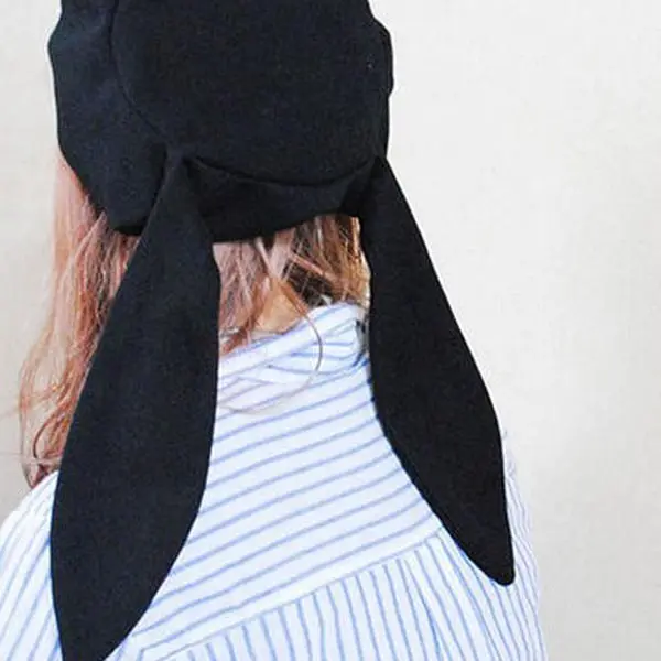 Berets GFS New Arrival Cap Hat Tide Queen Bunny Rabbit Ears Cute Black