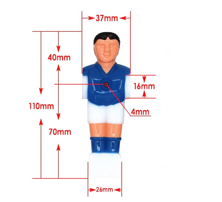 11Pieces 5 Colors Top Quality kickers Soccer Table Player Foosball Soccer Vivid Character Design For Mini-foosball-table