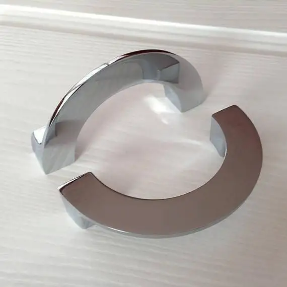 

3.75'' Semicircle Handles Dresser Pull Drawer Knobs Pulls Handle Silver Chrome Kitchen Cabinet Door Handle Pull Knob Modern