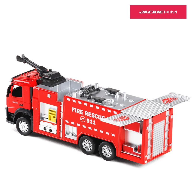 1:50 Масштаб литья под давлением модель пожарная машина грузовик инженерный автомобиль со звуком светильник образовательная коллекция подарок