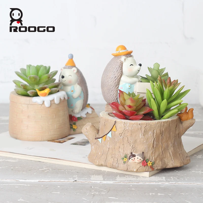 Цветочный горшок Roogo кастрюли маленький для суккулентов Современный домашний