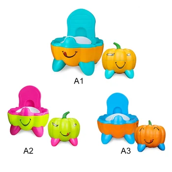 

Baby Potty Toilet Bowl Cute Pumpkin Cartoon Training Pan Toilet Seat Children Bedpan Portable Urinal Comfortable Backrest Pot