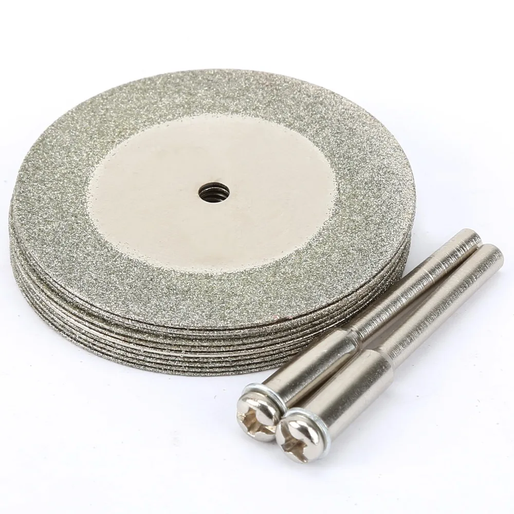 10 шт. 40 мм Мини Алмазные пильные диски алмазные режущие диски с 2 шт соединительным хвостовиком 3 мм для Dremel сверла Fit роторный инструмент