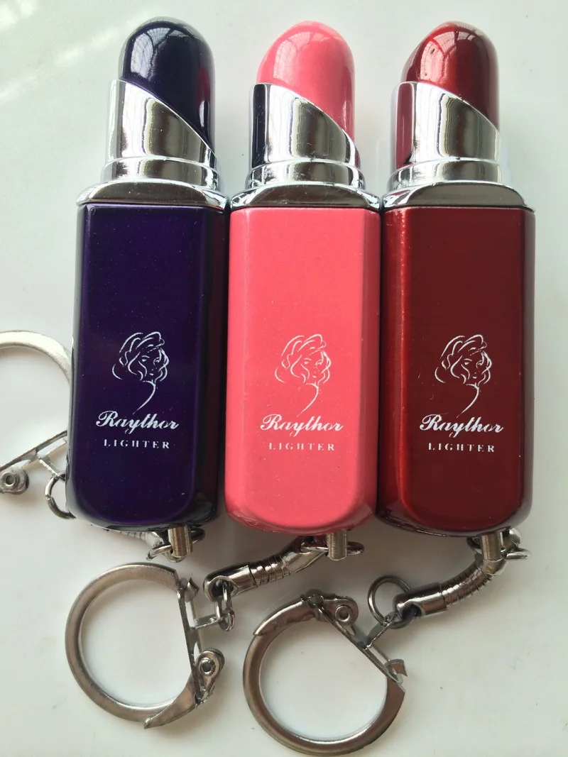 1pcs Mini Fashion Lipstick Shape Metal Cigarette Lighter Portable Flame