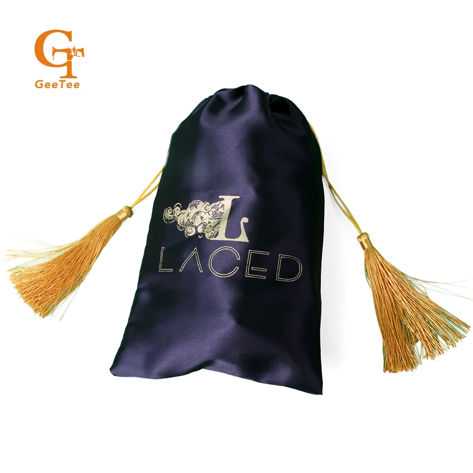 Custom Logo Lipstick Ng Satin Bags 100 Virgin Hair Bundle Custom Logo Lipstick Ng Satin Bags